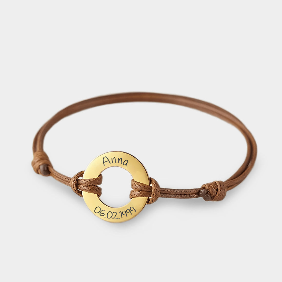 Brazalete Cuero Personalizada con Círculo