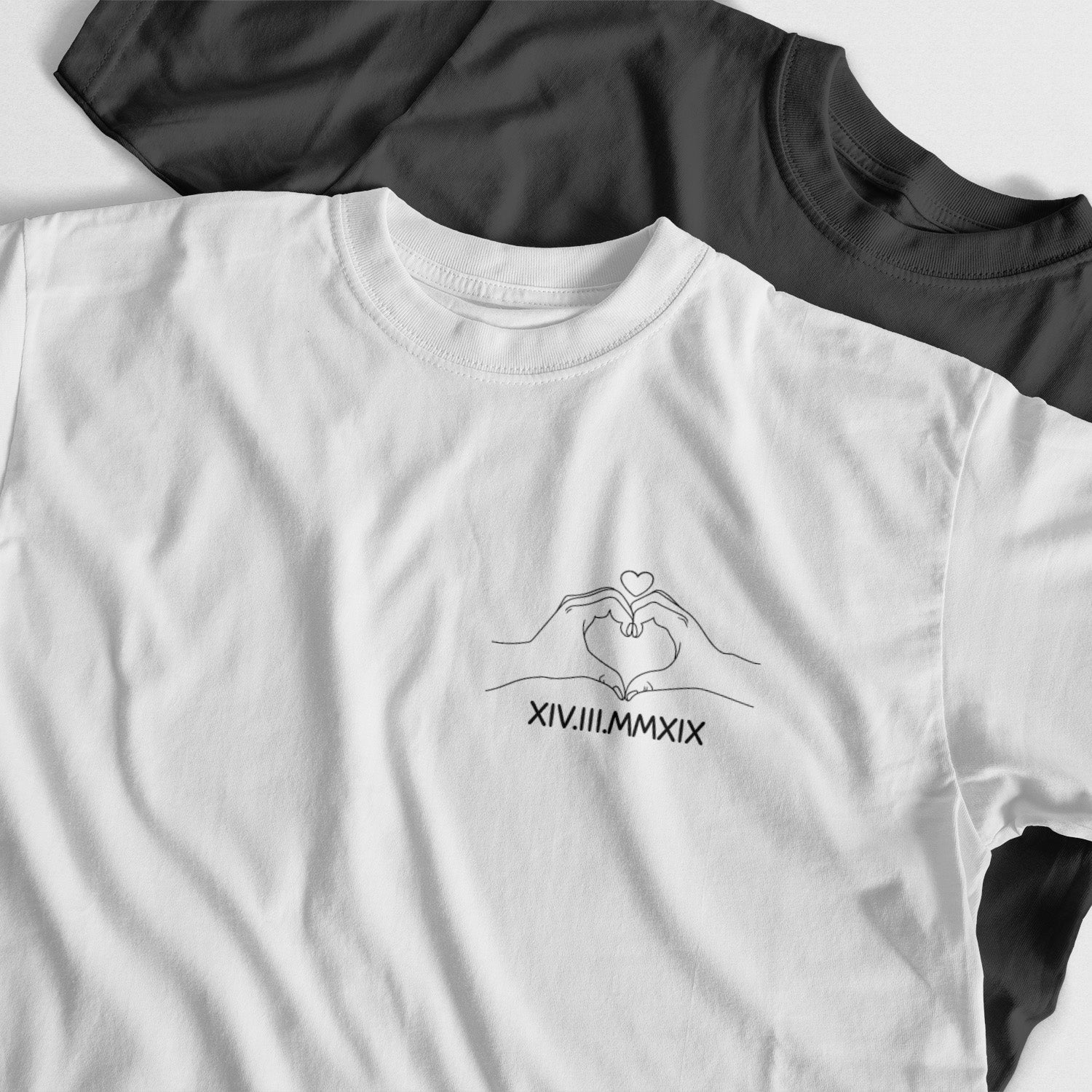 Camiseta Personalizada Con Fecha Y Números Romanos Para Parejas