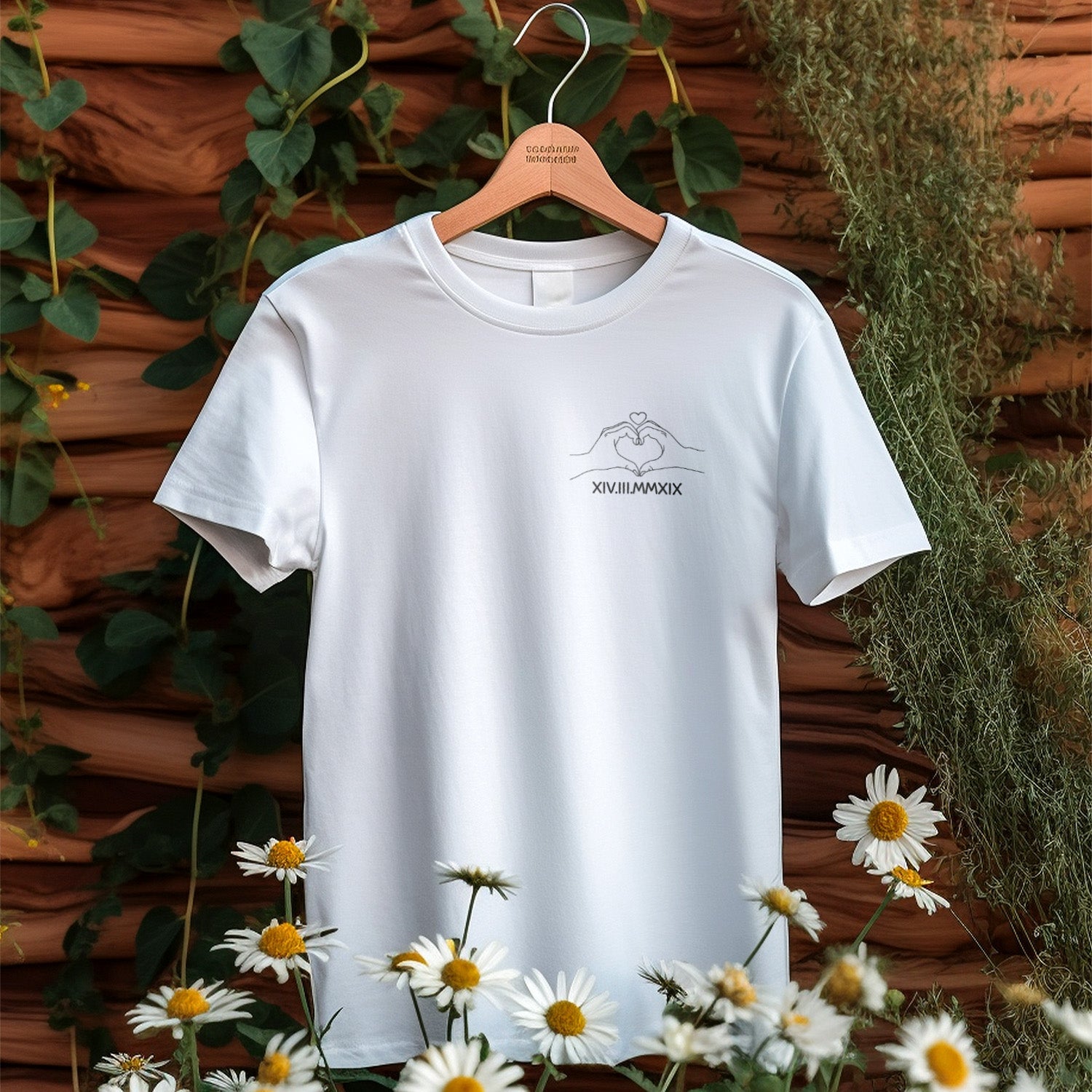 Camiseta Personalizada Con Fecha Y Números Romanos Para Parejas