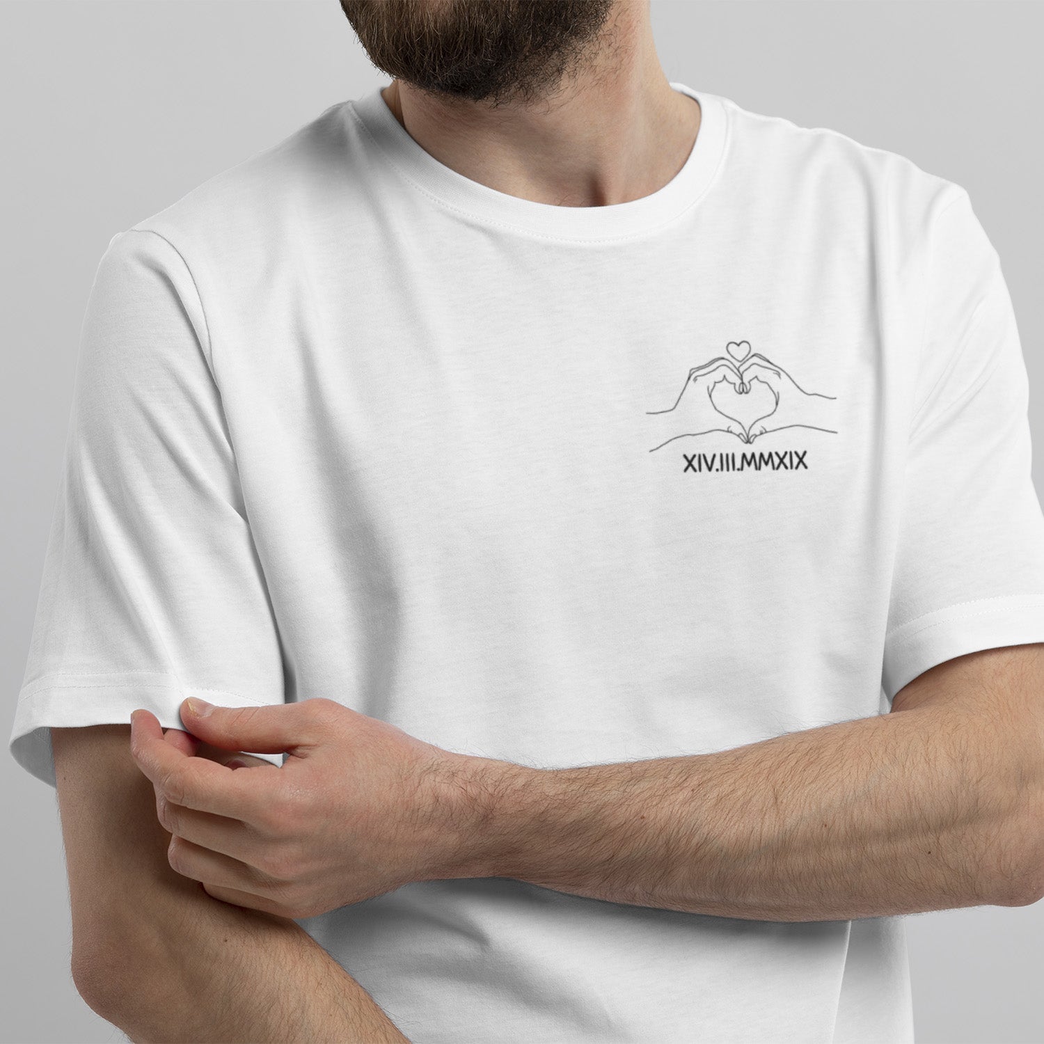 Camiseta Personalizada Con Fecha Y Números Romanos Para Parejas