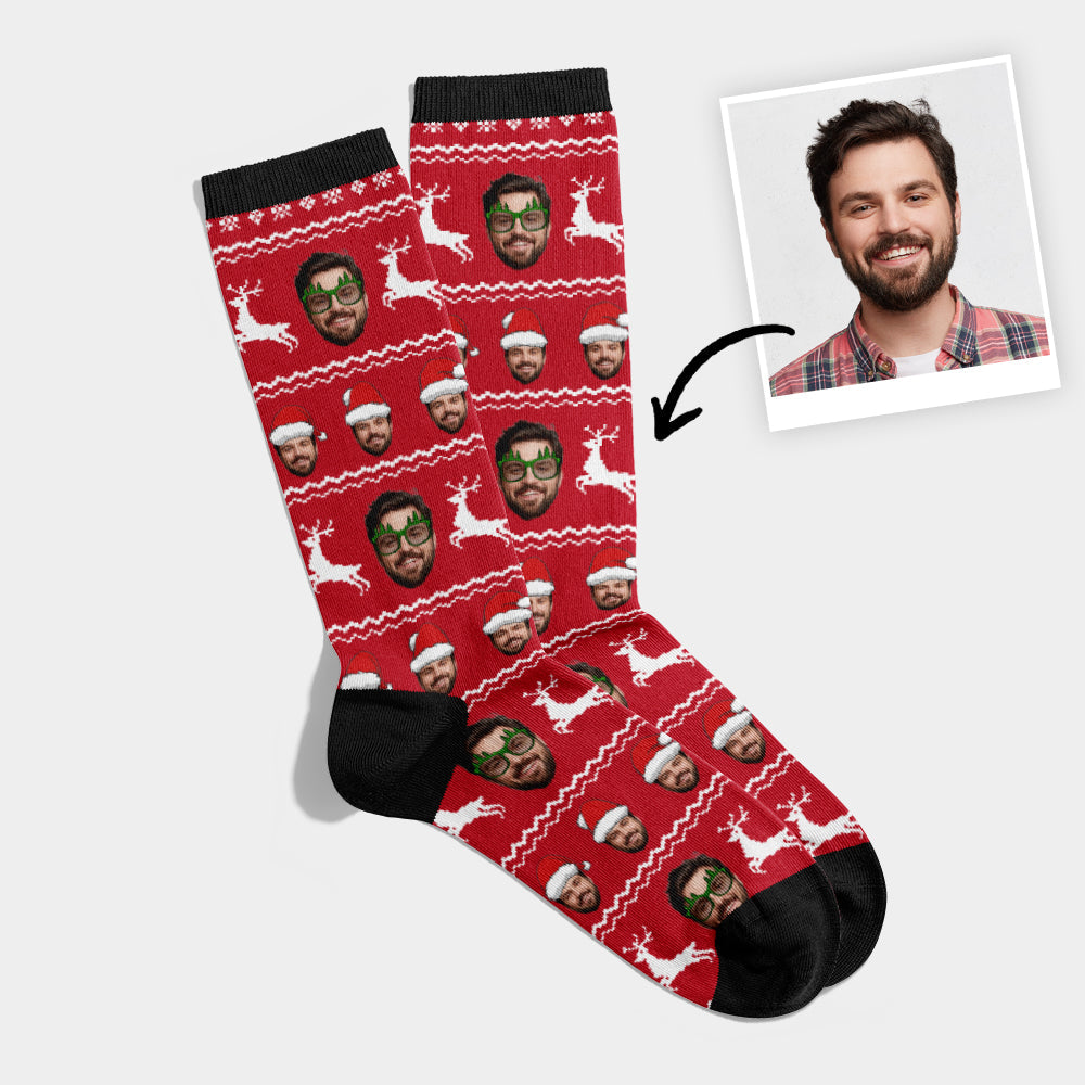 Calcetines Personalizados con Cara Navidad