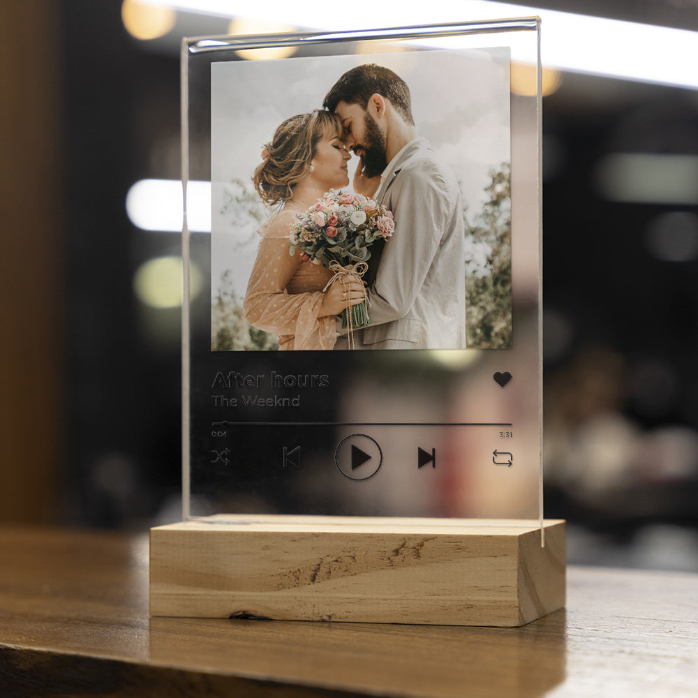 Placa Transparente Personalizada Canción Spotify con Foto