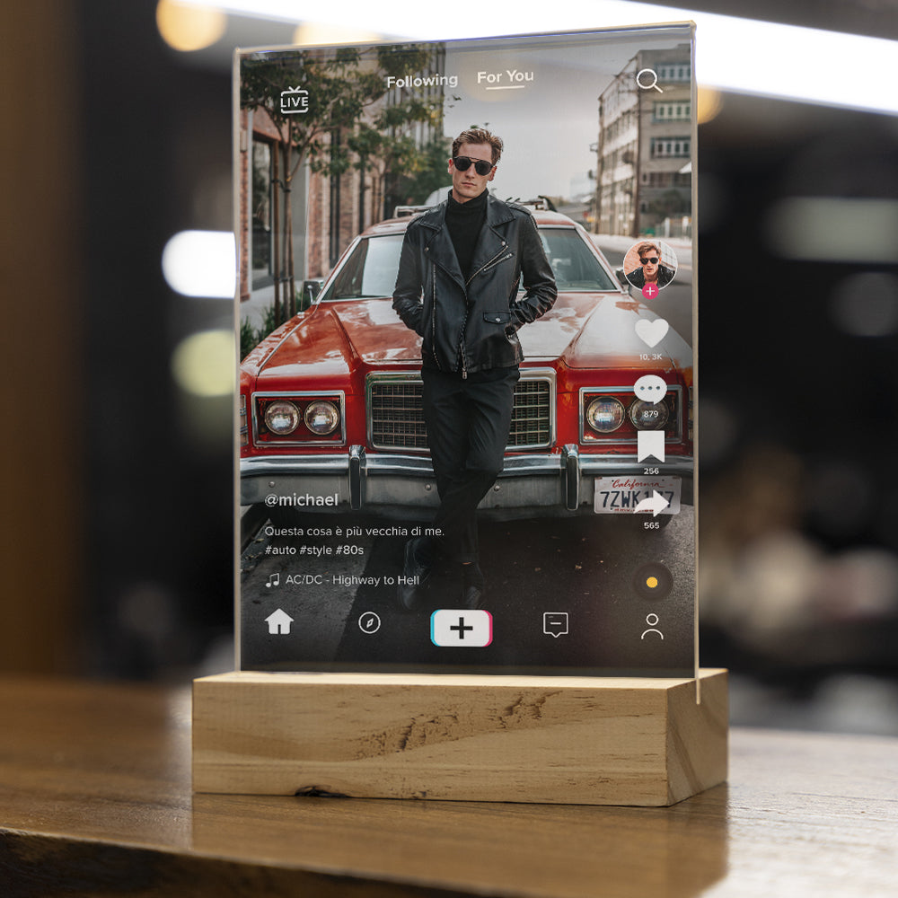 Placa Transparente Personalizada TikTok con Foto